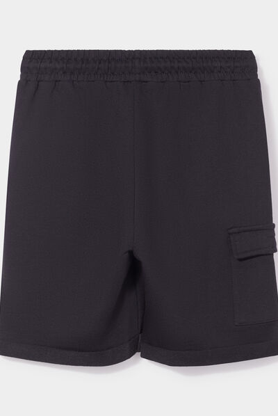 Bermuda regular élastiqué coton Naruto noir garçon