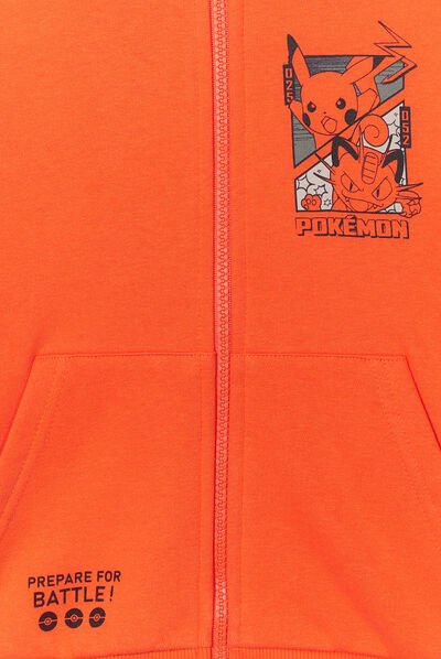 Sweat zippé à capuche Pokémon orange foncé garçon