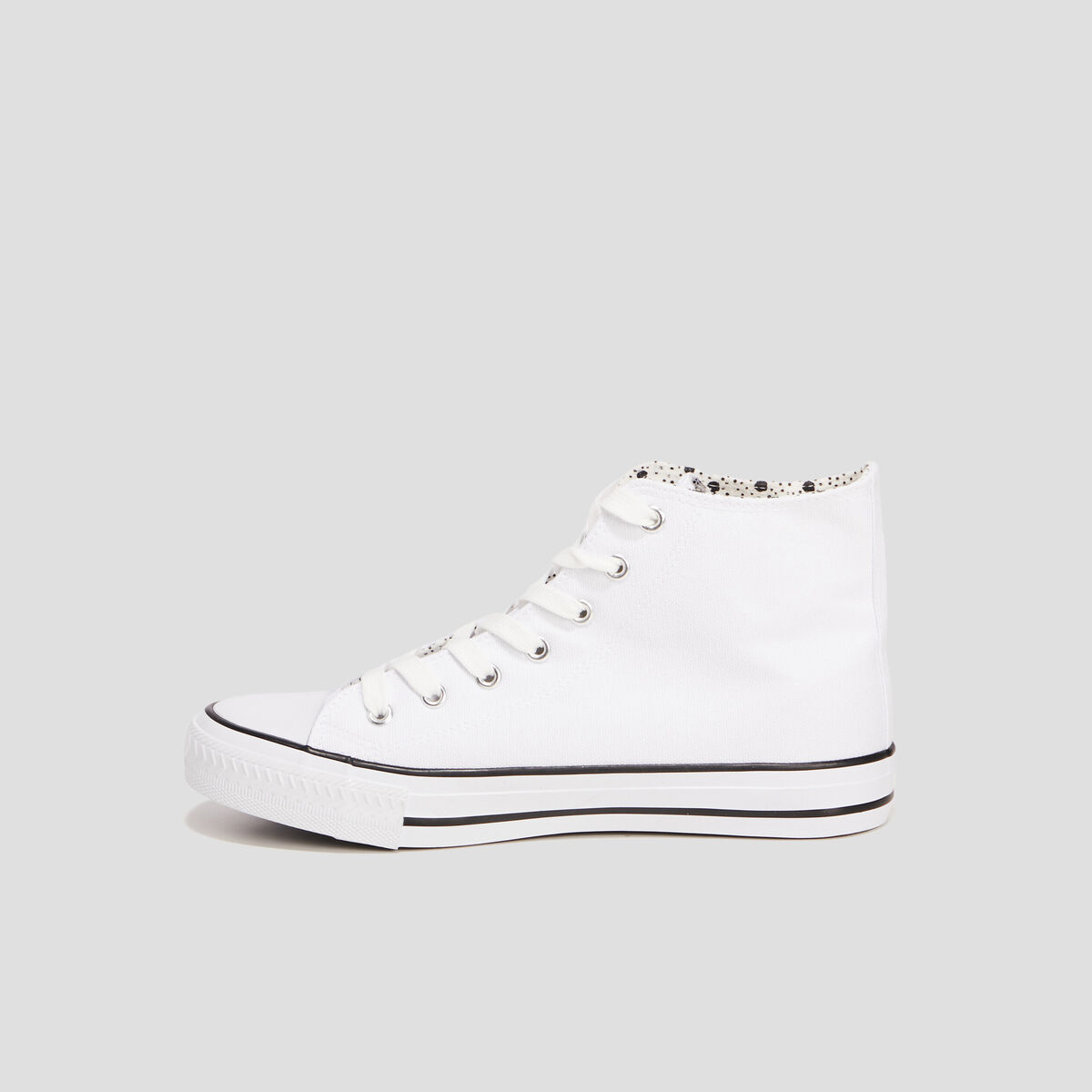 Baskets en toile montantes à lacets blanc femme