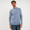 Pull col rond manches longues bleu gris homme