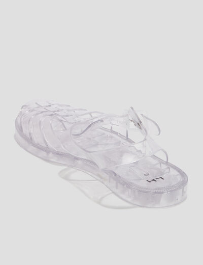 Sandales de plage transparentes multicolore femme
