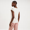 T-shirt avec broderie &eacute;paules ecru femme
