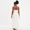 Robe longue évasée buste macramé blanc femme