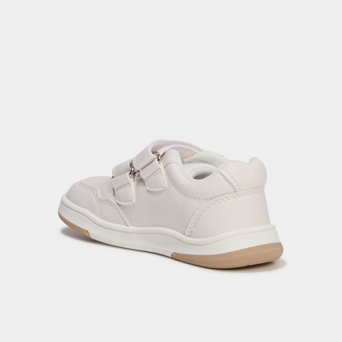 Tennis basses barefoot &agrave; scratchs creme fille