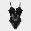 Body en dentelle avec la&ccedil;age noir femme grande taille