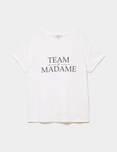 T-shirt EVJF oversize coton blanc femme