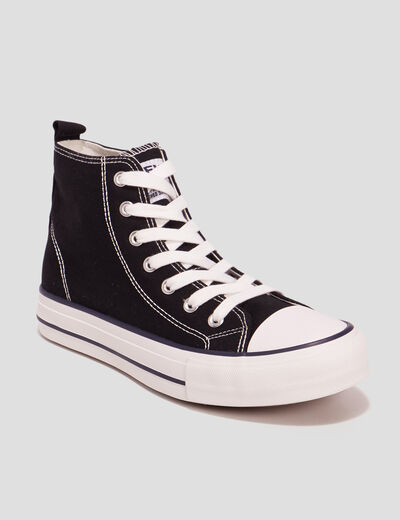 Baskets montantes en toile Creeks noir femme