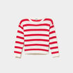 Pull manches longues coton rouge fille