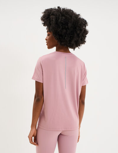 T-shirt de sport droit manches courtes mauve femme