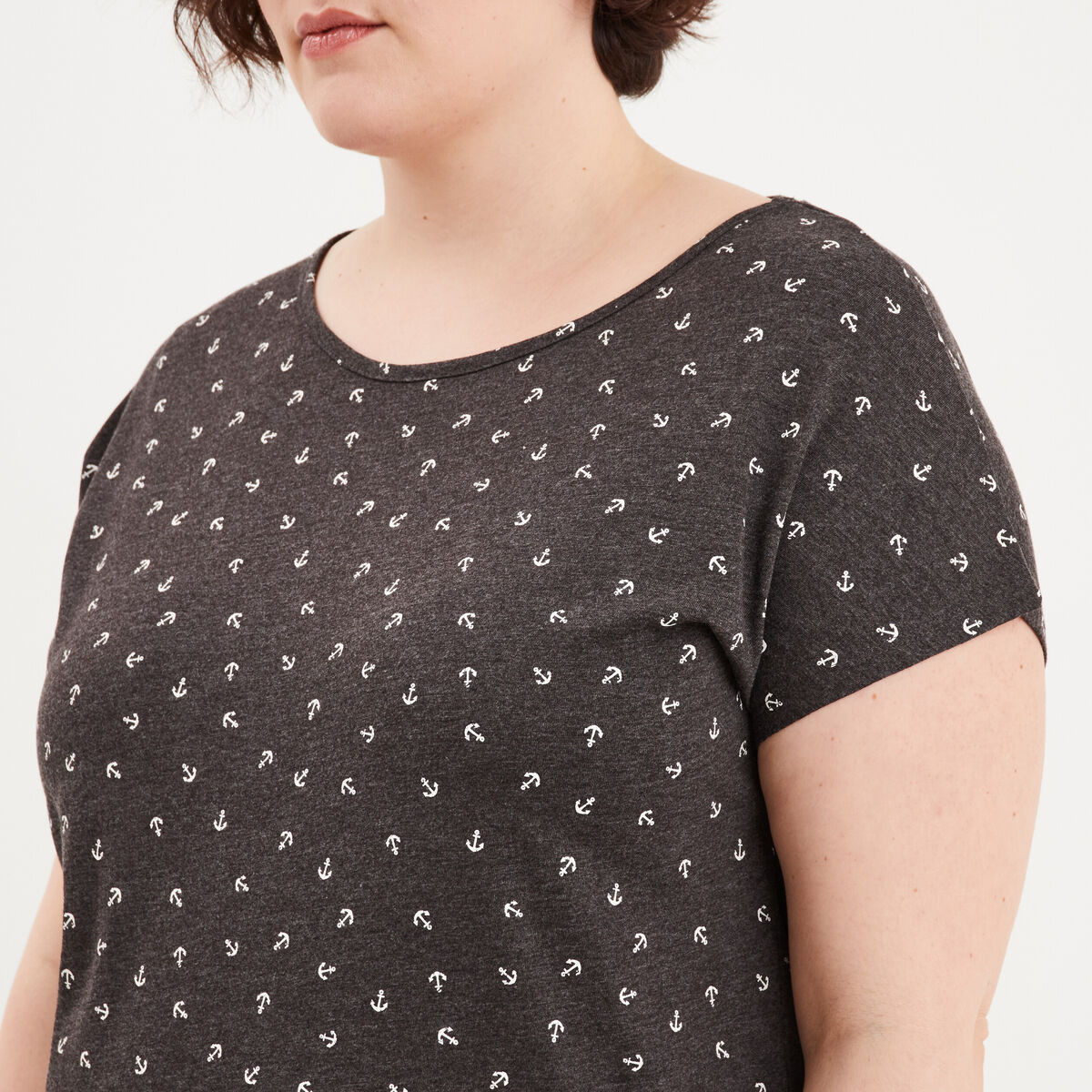 Chemise de nuit gris foncé femme grande taille