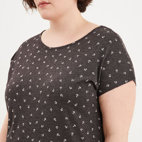 Chemise de nuit gris foncé femme grande taille