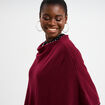 Poncho asym&eacute;trique prune femme