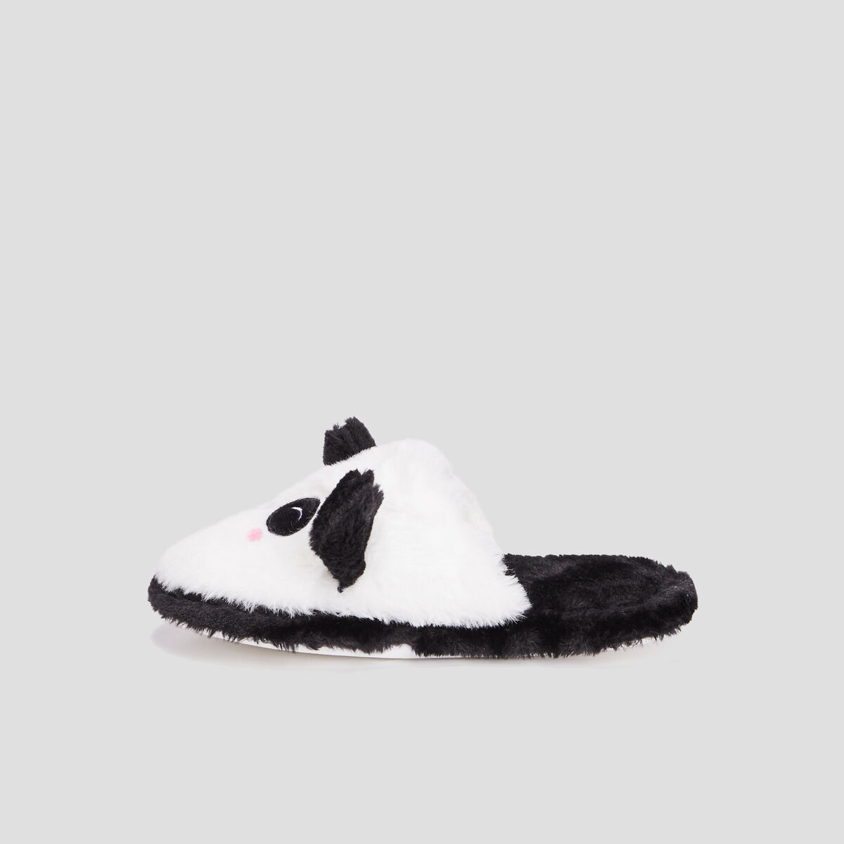 Chaussons mules fantaisie noir femme
