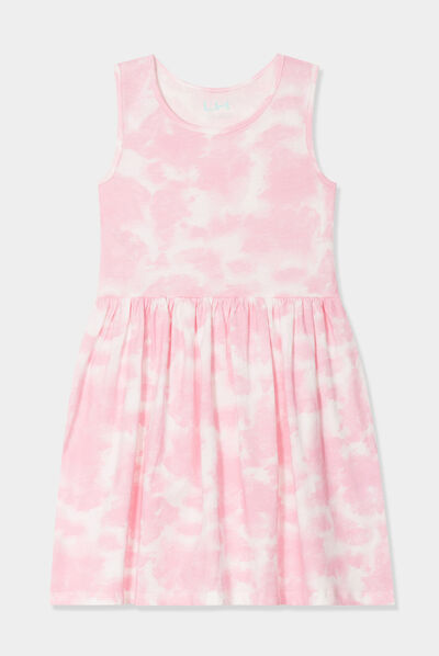 Robe évasée sans manches blanc fille