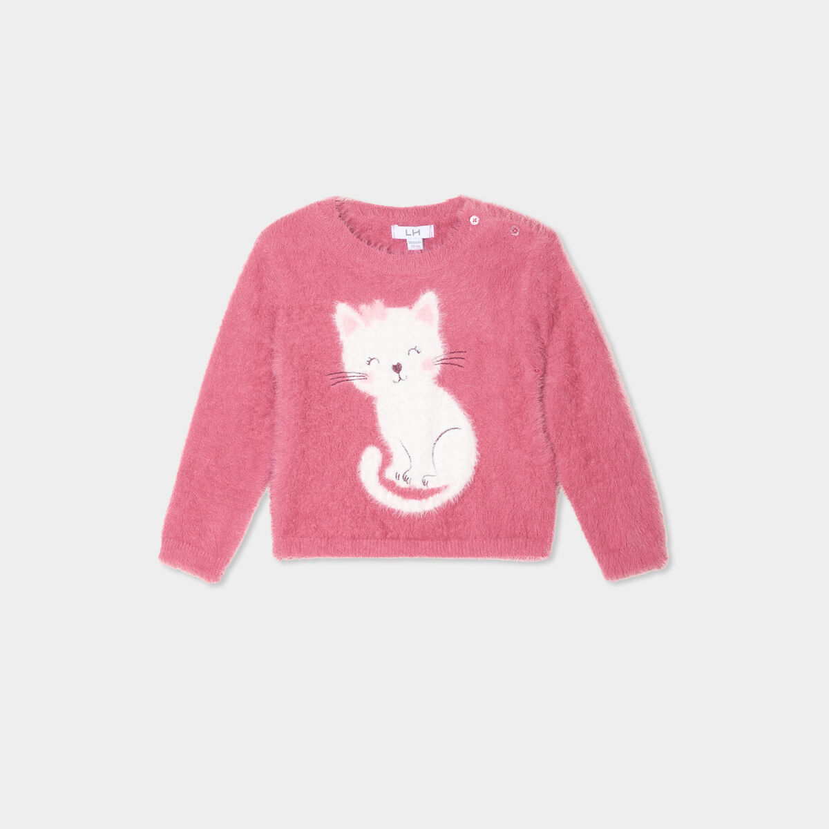 Pull manches longues vieux rose bébé fille