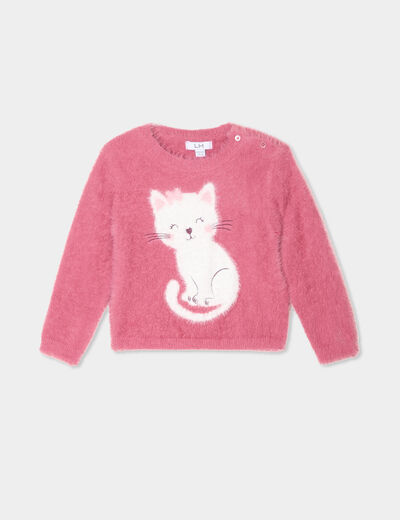 Pull manches longues vieux rose bébé fille