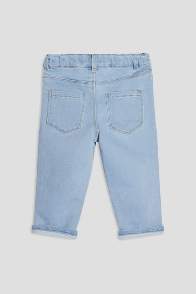 Jeans slim 4 poches taille ajustable denim bleach bébé garçon