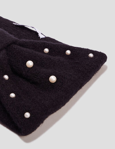 Bandeau avec perles noir femme