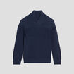 Pull avec col châle bleu marine garçon