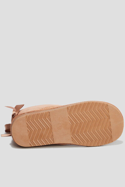 Bottines fourrées avec noeud camel fille