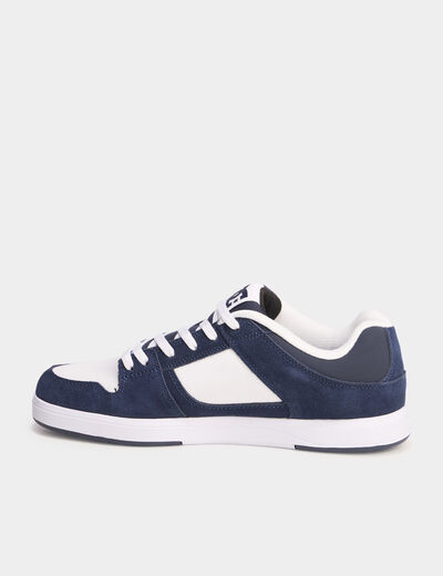 Baskets en cuir antid&eacute;rapantes bleu marine homme