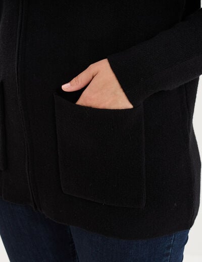 Gilet zipp&eacute; avec col fausse fourrure noir femme grande taille