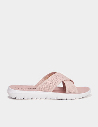 Mules aspect tricoté Confortissimo rose femme