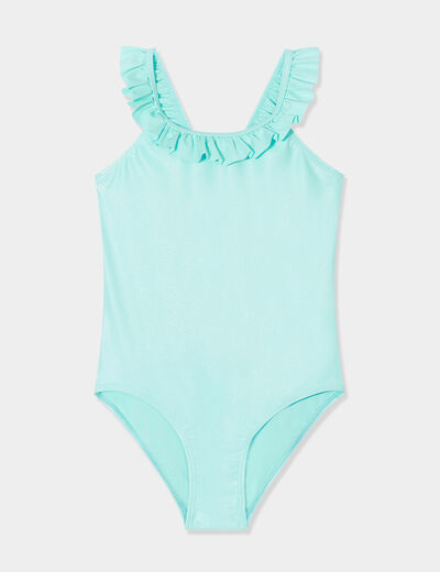 Maillot de bain 1 pièce à paillettes vert fille