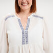Blouse manches ballons 3/4 ecru femme grande taille