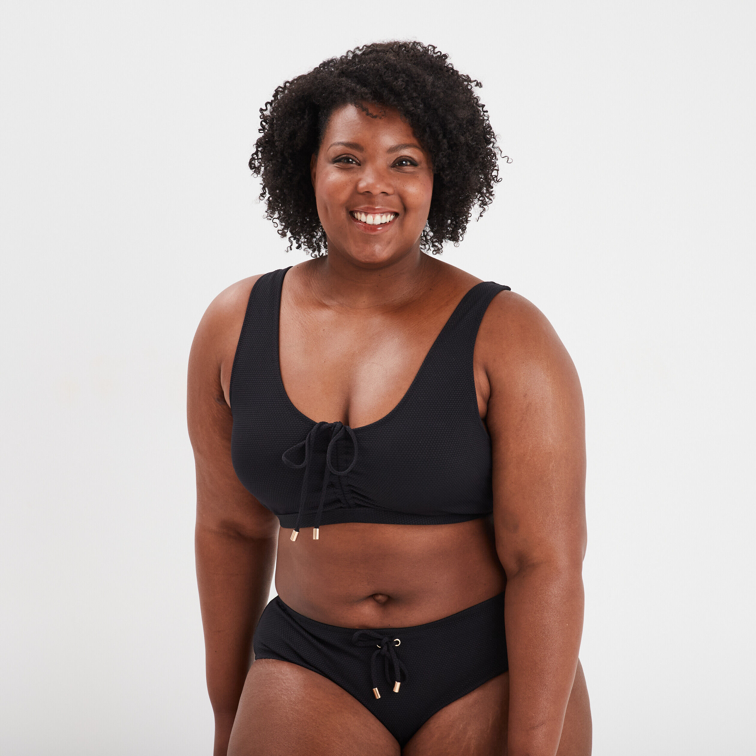 Haut de maillot de bain forme brassière noir femme grande taille WAMEA BEACH