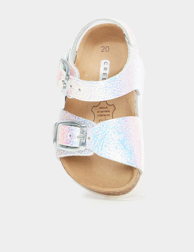 Sandales irisées en cuir Creeks rose bébé fille
