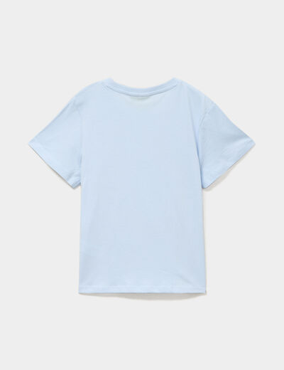 T-shirt manches courtes coton Stitch bleu fille