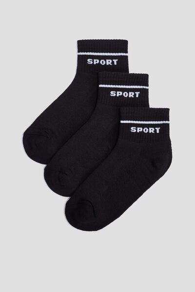 Lot 3 paires de chaussettes de sport noir homme