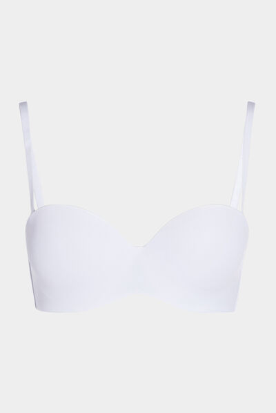 Soutien-gorge balconnet microfibre blanc femme