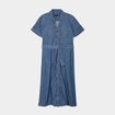 Robe midi en jean ceinturée coton denim double stone femme