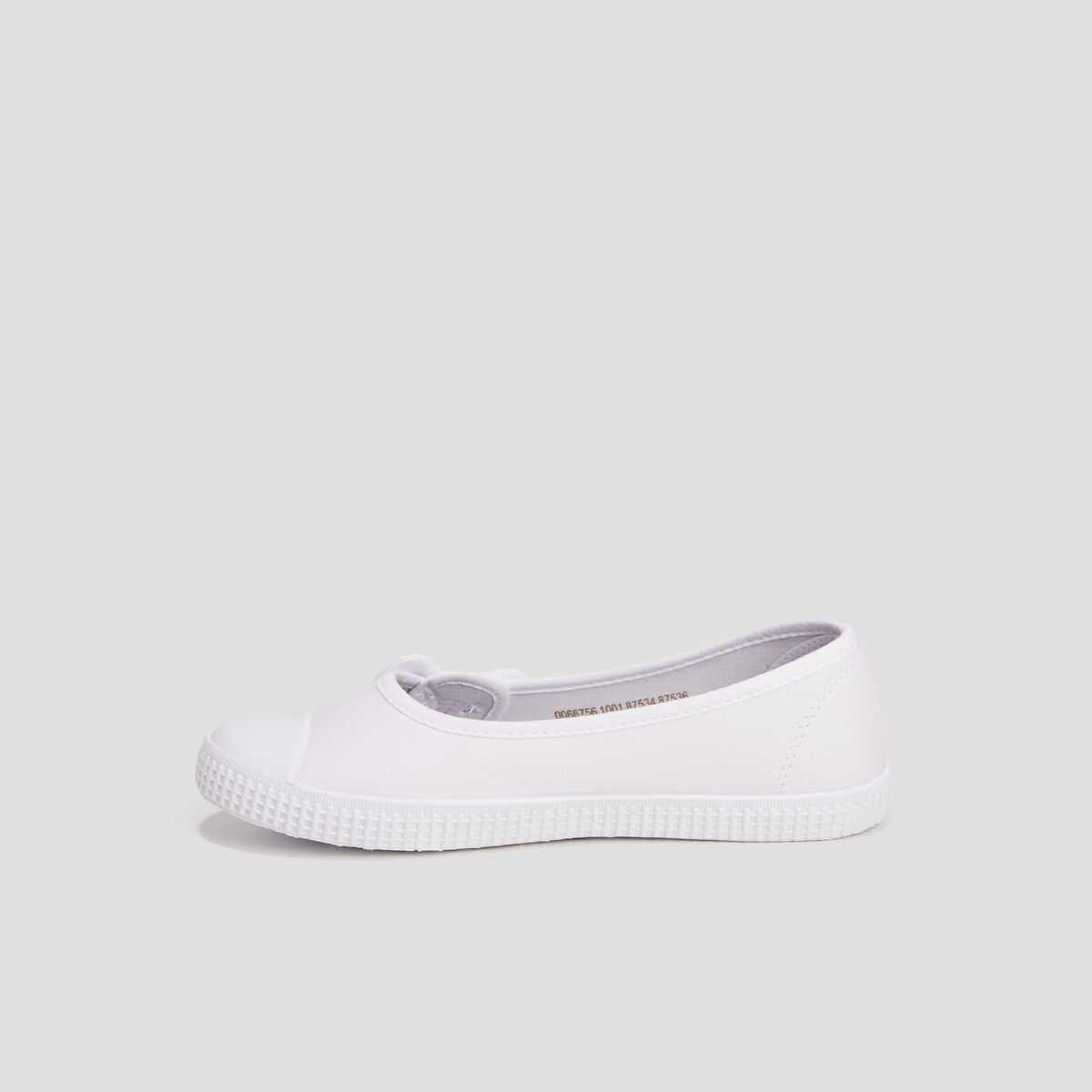Ballerines en toile avec noeuds blanc femme