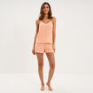 Haut de pyjama d&eacute;bardeur gaze de coton rose clair femme