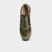Baskets running compens&eacute;es zipp&eacute;es vert kaki femme