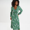 Robe longue empire manches longues vert menthe femme