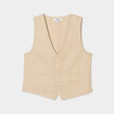 Gilet sans manches c&eacute;r&eacute;monie ajust&eacute; beige gar&ccedil;on