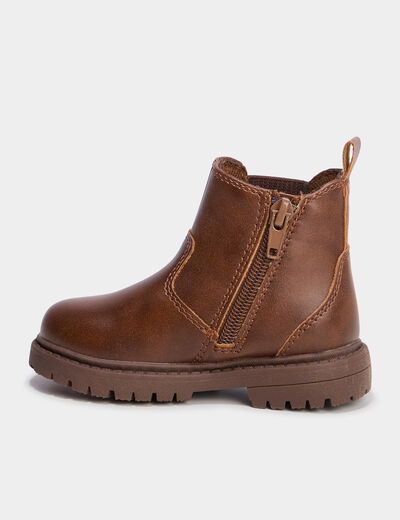 Bottines chelsea crant&eacute;es Liberto marron b&eacute;b&eacute; gar&ccedil;on