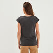 T-shirt oversize col en V Liberto noir femme