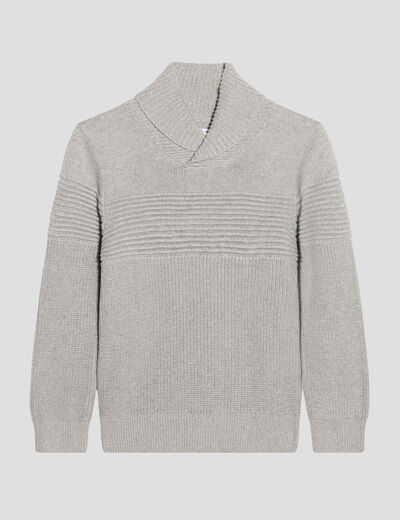 Pull avec col roulé gris garçon