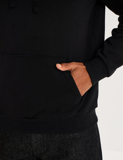 Sweat molleton &agrave; capuche hoodie noir homme