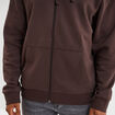 Sweat zippé molleton à capuche marron foncé homme