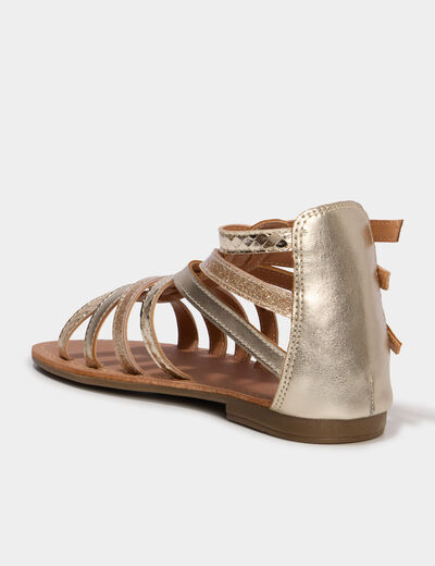 Sandales spartiates jaune or fille
