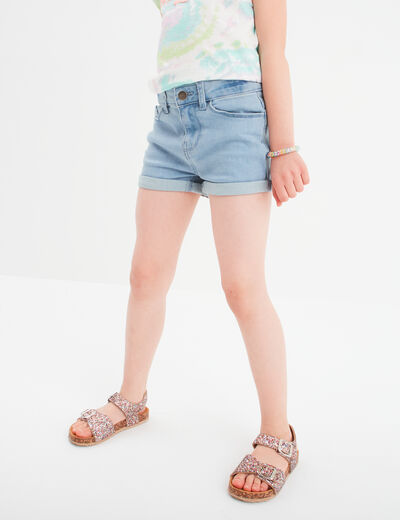 Short en jean denim 5 poches denim triple stone fille