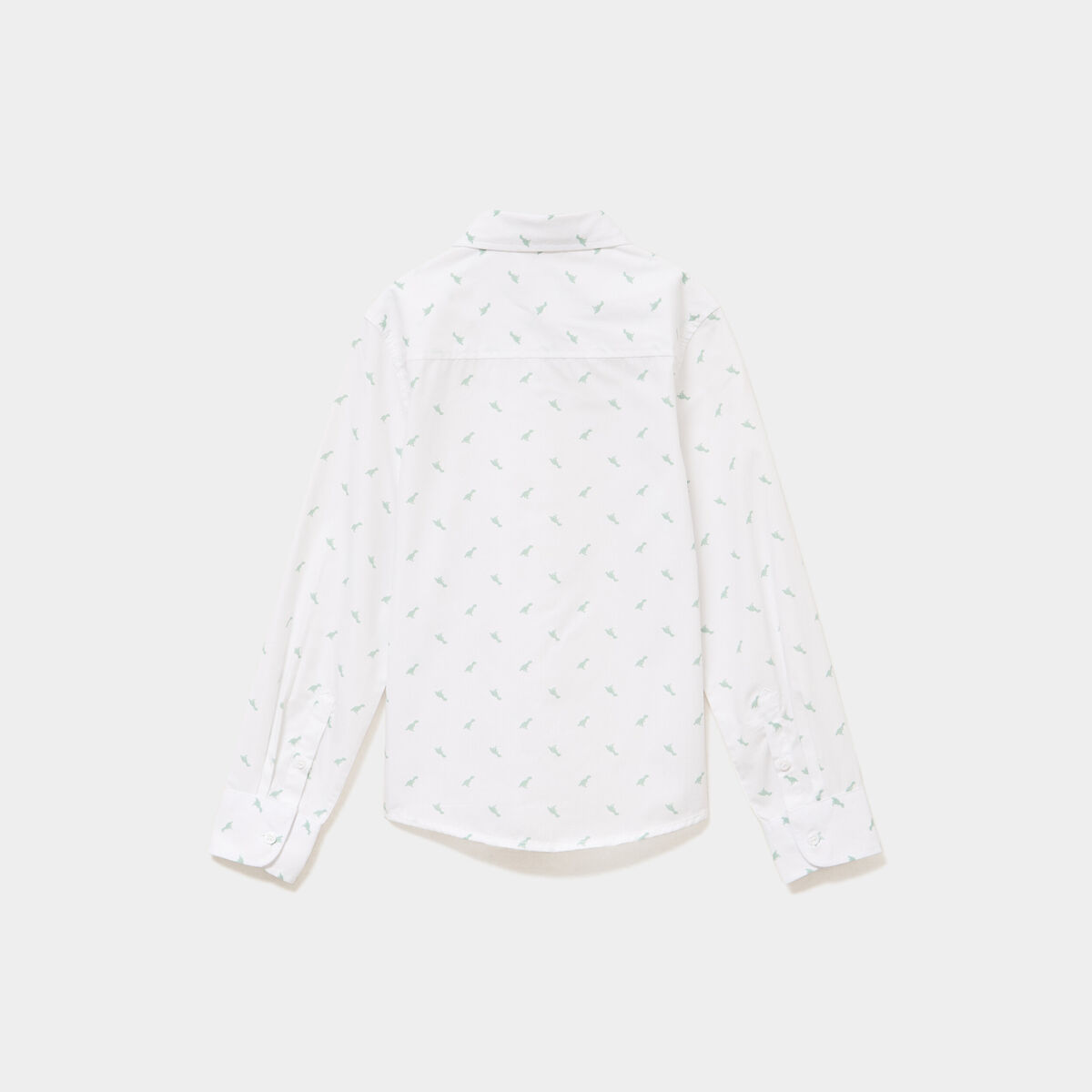 Chemise droite &agrave; manches longues blanc gar&ccedil;on
