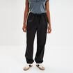 Pantalon droit battle taille élastiquée noir femme