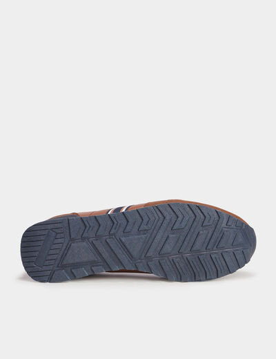 Baskets running &agrave; lacets marron homme